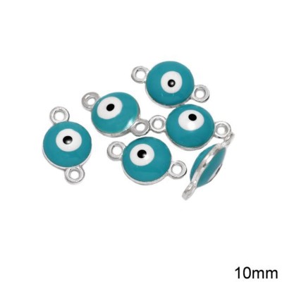 Ματάκι Χυτό 10mm Τυρκουαζ Ασημί_25511850-TR